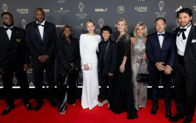 H.S.H. Princess Charlene of Monaco presents the Socrates Award to Luis Enrique’s Xana Foundation, surrounded by Champions for Peace